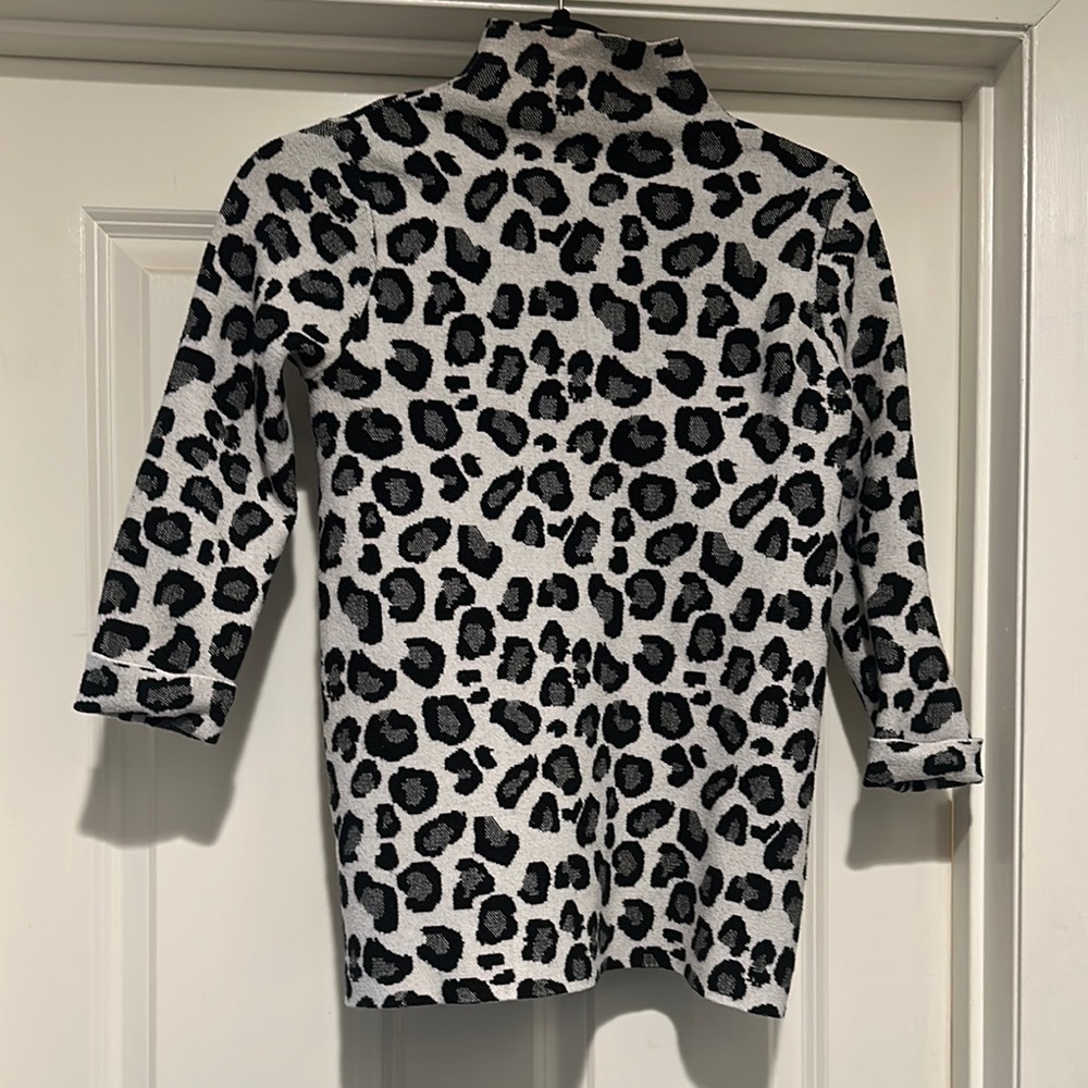 Tahiti Leopard Print Turtleneck Sweater